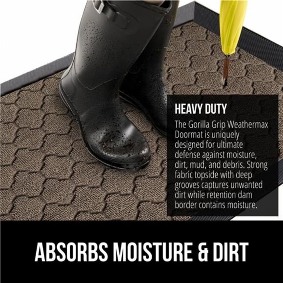 100% Waterproof All-Season WeatherMax Doormat, Durable Natural Rubber - Picture 4 of 7